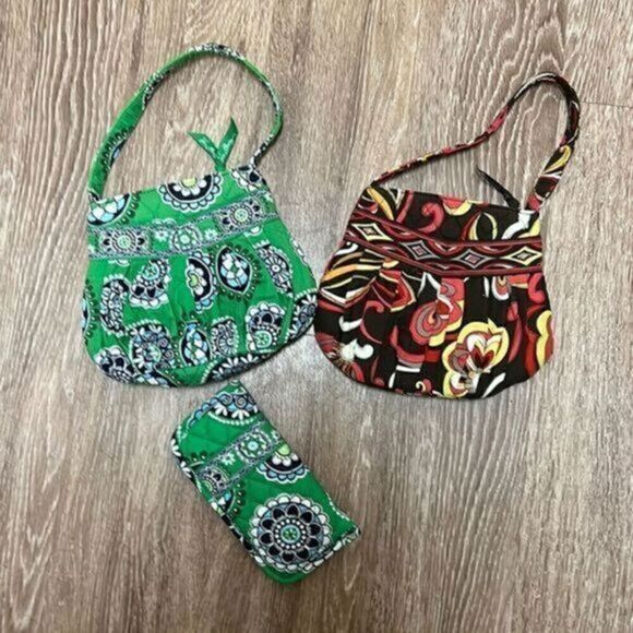 Vera Bradley Bundle Cupcake Hanna Green Hannah and Puccini Pleated Mini - Picture 1 of 11